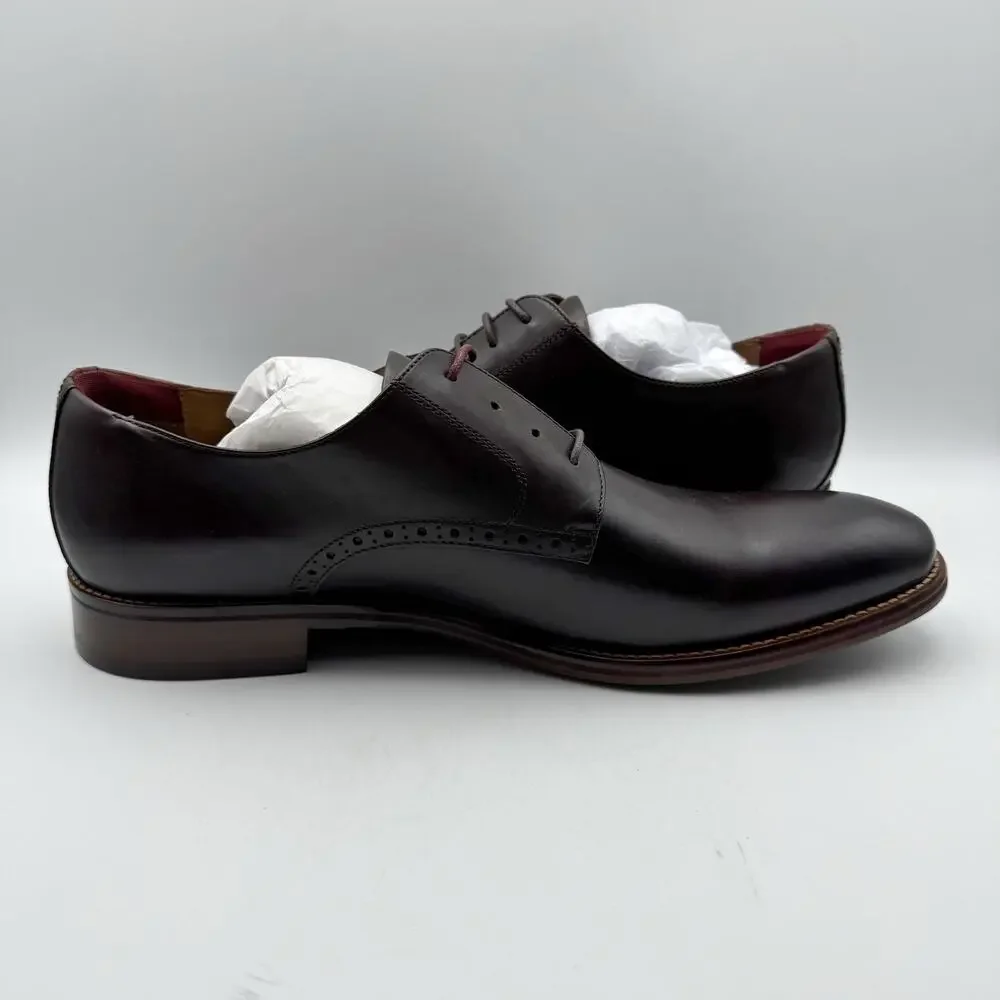 JOHNSTON & MURPHY Mens Conard 2.0 Dress Shoes US 13D Mahogany Brown Leather NIB